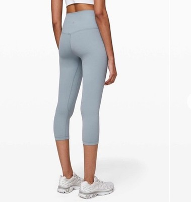 Lululemon Align Crop 21  Sz 4 Chambray Blue/Gray Nulu Gym Yoga Leggings *V22