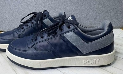 Vintage Pony Classic Low Sneaker Round Toe Navy Blue Men