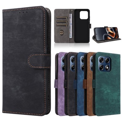 Für Motorola EDGE 70 PRO 5G Case, Retro RFID Leder Geldbörse Card Stand Cover