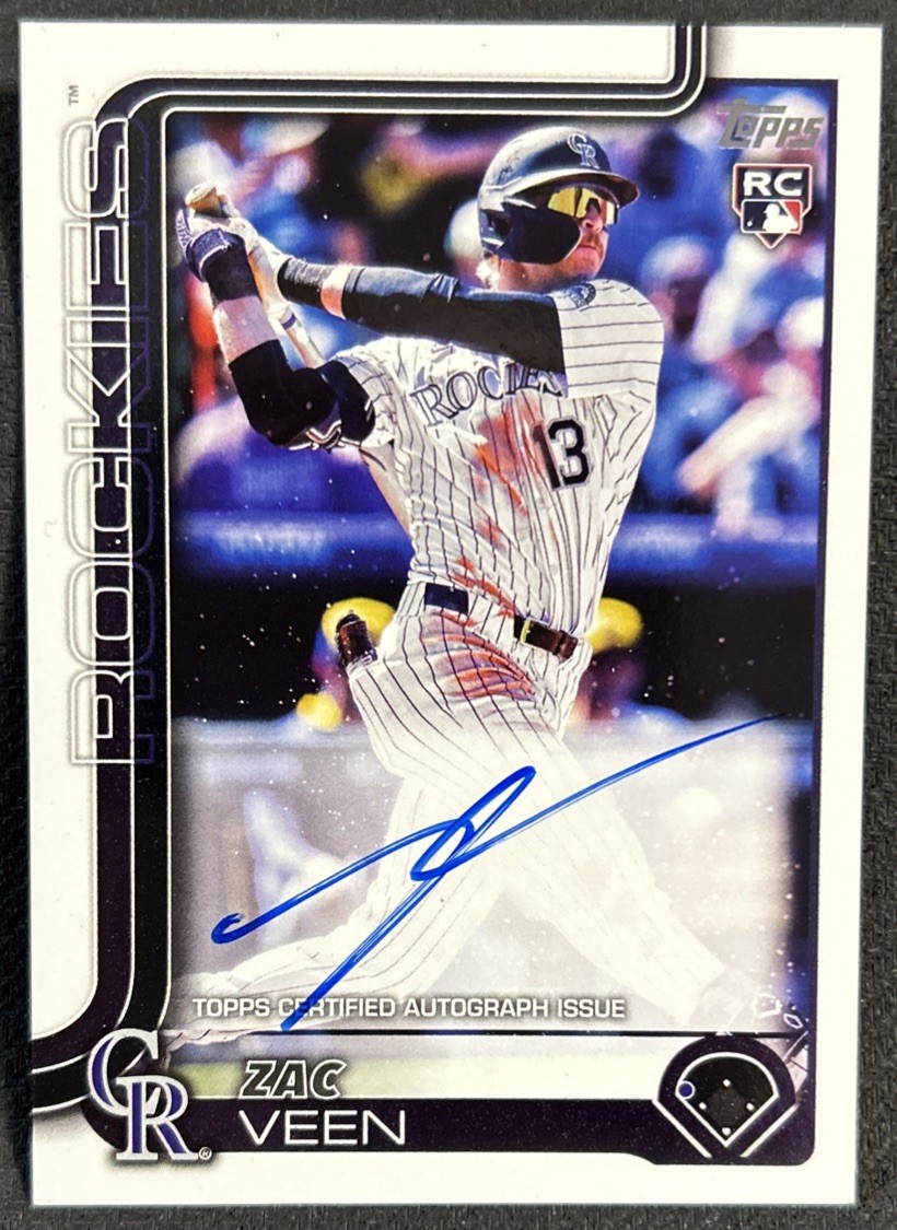 2025 Topps Update Zac Veen Real Ones Autograph Colorado Rockies RC Auto #US286