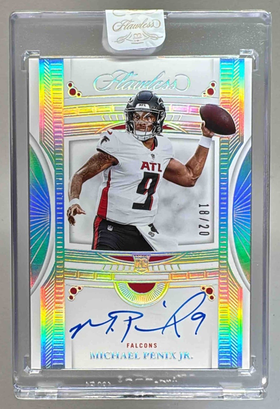 Michael Penix Panini Flawless Rookie Debut Signatures #RDSMPJ Silver