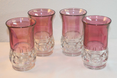 Kings Crown Cranberry Flash Flat Iced Tea Glasses - Set of 4