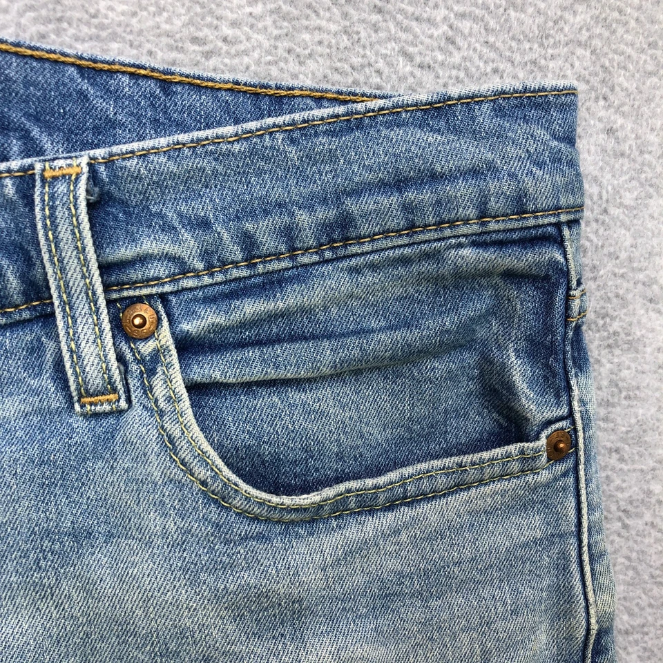 Jeans Levi's 513 Para Hombre 32x30 Azul Calce Ajustado Corte Recto Elástico Denim Lavado Ligero Foto 4 de 4