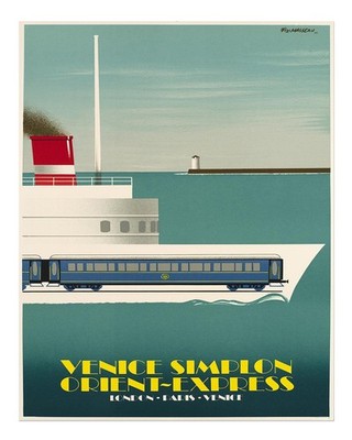 Retro Reise Wandkunst Venedig Simplon Orient Express Minimalistisch Vi