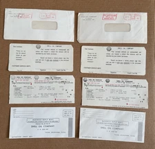 Vintage Shell Oil Credit Card Statements Envelopes 1966