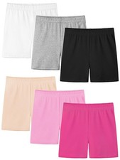 6 Pack Girls Bike Shorts Under Dress Dance Cartwheel Shorts for Toddler Kids ...