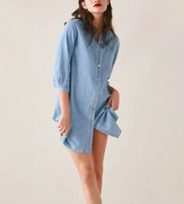 ZARA Chambray Denim Shirt Dress Size M BNWT