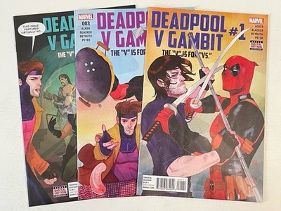 Marvel Comics DEADPOOL VS GAMBIT 3 BOOK LOT # 1 3 4 VF/NM 2016