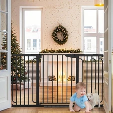 Cumbor 29.7-57" Extra Wide Baby Gate for Stairs, Mom's Choice Awards Winner