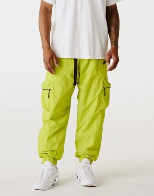 NEW $150 NIKE NSW TECH WOVEN CARGO PANTS BRIGHT CACTUS/BLACK FZ0756-357 LARGE