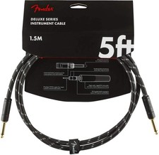 Genuine Fender  5' Deluxe Series Instrument Cable Black Tweed 0990820093 Guita