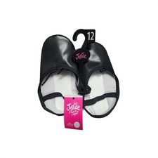 Justice Girls Black Ballet Dance Shoes Full Sole Gymnastics Size 12 NWT