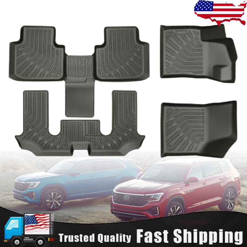 Custom All-Weather Floor Liners for 2018-2024 Volkswagen Atlas Bucket Seats