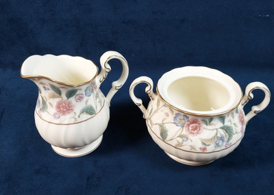 Vtg Noritake La Prada #4703 Cream And Sugar No Lid Floral
