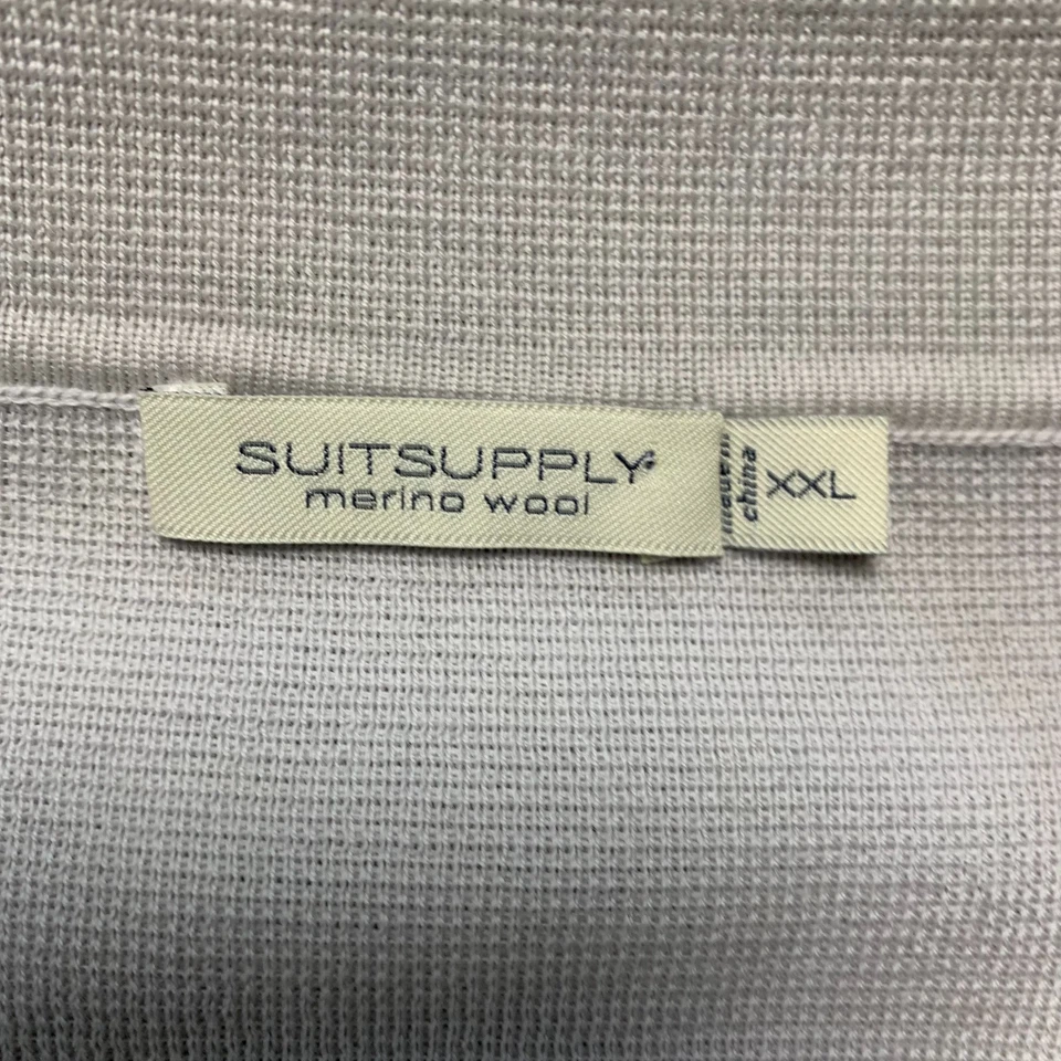 Suéter SuitSupply Para Hombre Talla XXL Lana Merino Cierre de Botones Gris Traje Suministro Foto 3 de 4