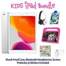Apple iPad 7th Gen Bundle 128GB Wi-Fi 10.2 Silver 2019 - 1 Yr Warranty