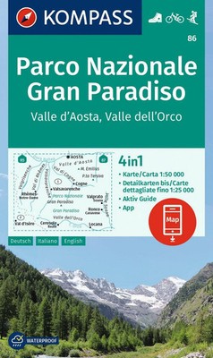 KOMPASS Wanderkarte 86 Parco Nazionale Gran Paradiso, Valle d'Aosta, Valle...