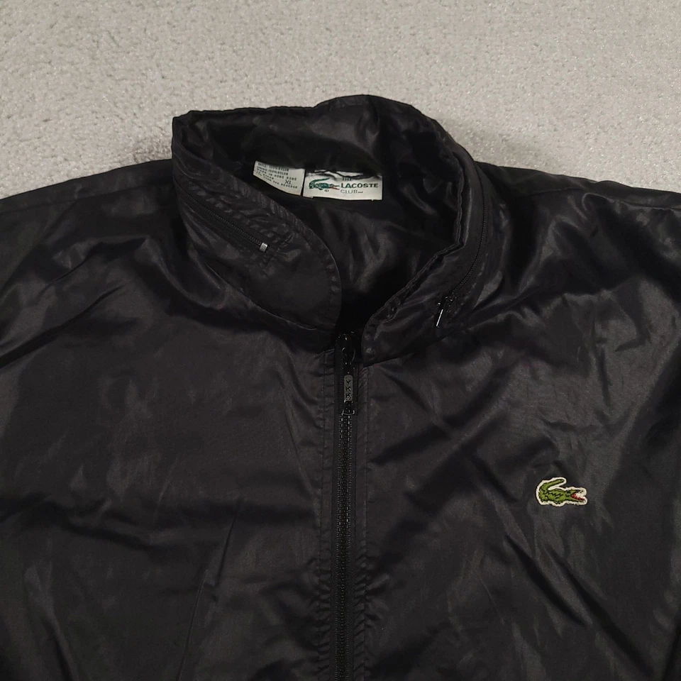 Chaqueta cortavientos Lacoste para hombre XL negra nailon bolsillos con cremallera capucha 21008 Foto 3 de 4