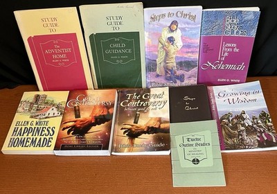 Ellen White Study Guides (7) + 3 of her books Seventh-day Adventist