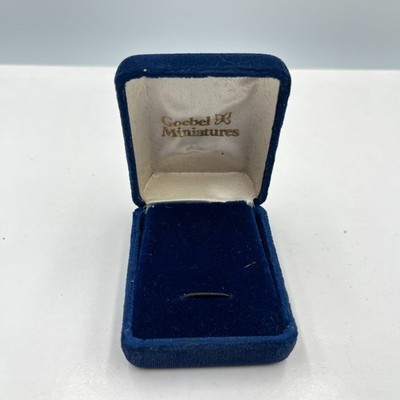 Vintage Goebel Miniatures Blue Velvet Jewelry Box Presentation Case Hinged