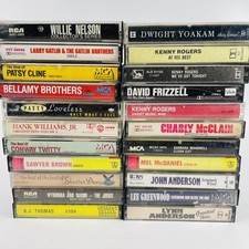 Lot of 22 Country Music Cassette Tapes Willie Nelson Kenny Rogers Patsy Cline