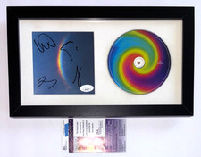 INSERTO DE CD FIRMADO POR COLDPLAY BAND ENMARCADO MÚSICA LUNAR CHRIS MARTIN +3 PARACAÍDAS JSA
