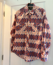 Rock & Roll Cowboy Mens S Woven Cotton Geomet...