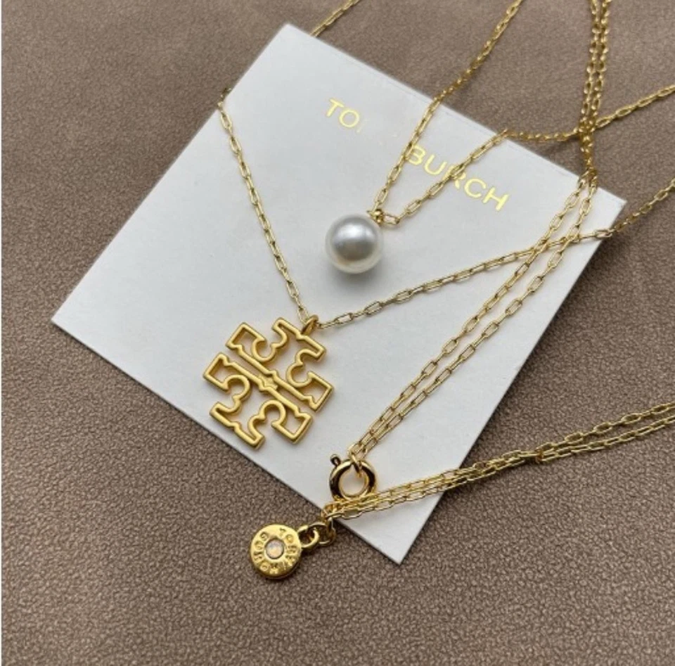 ¡Nuevo! Collar con colgante de perlas Tory Kira de oro blanco tamaño: 51 cm Foto 2 de 3