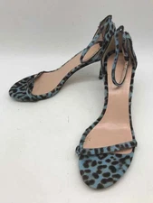 Pre-Owned Stuart Weitzman Blue Size 7.5 Animal Print Ankle Strap Heels