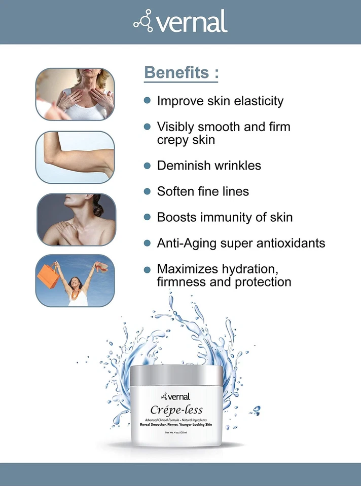 Crema reafirmante de piel crepé sin crepé Vernal para reducir brazos crepé, Nec Foto 4 de 4