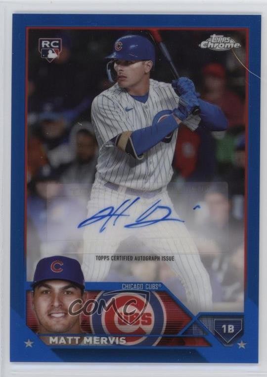 2023 Topps Chrome Update Blue Refractor 10/150 Matt Mervis #AC-MMV Auto 1a11