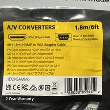 Brand New - StarTech 6ft HDMI to VGA Adapter Active Converter Cable HD2VGAMM6