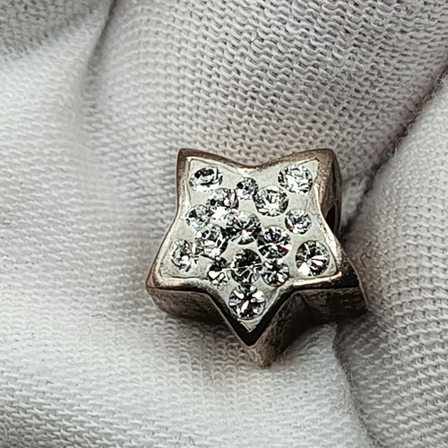 925 sterling silver White star charm bead fits charm bead bracelets - Picture 4 of 11