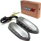 GSXR 1000 2005-2016 Flush Mount LED Turn Signal Lights Smoke Mirror Block Off