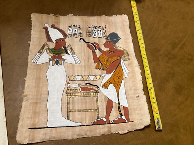 Rare Authentic Hand Painted Ancient Egyptian Papyrus-The Wall of the Tomb of