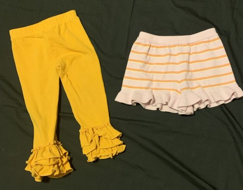 Girls Ruffled Leggings Size 3 & Andy & Evan Size 4T Sweater Shorts Item #949 - Picture 2 of 13