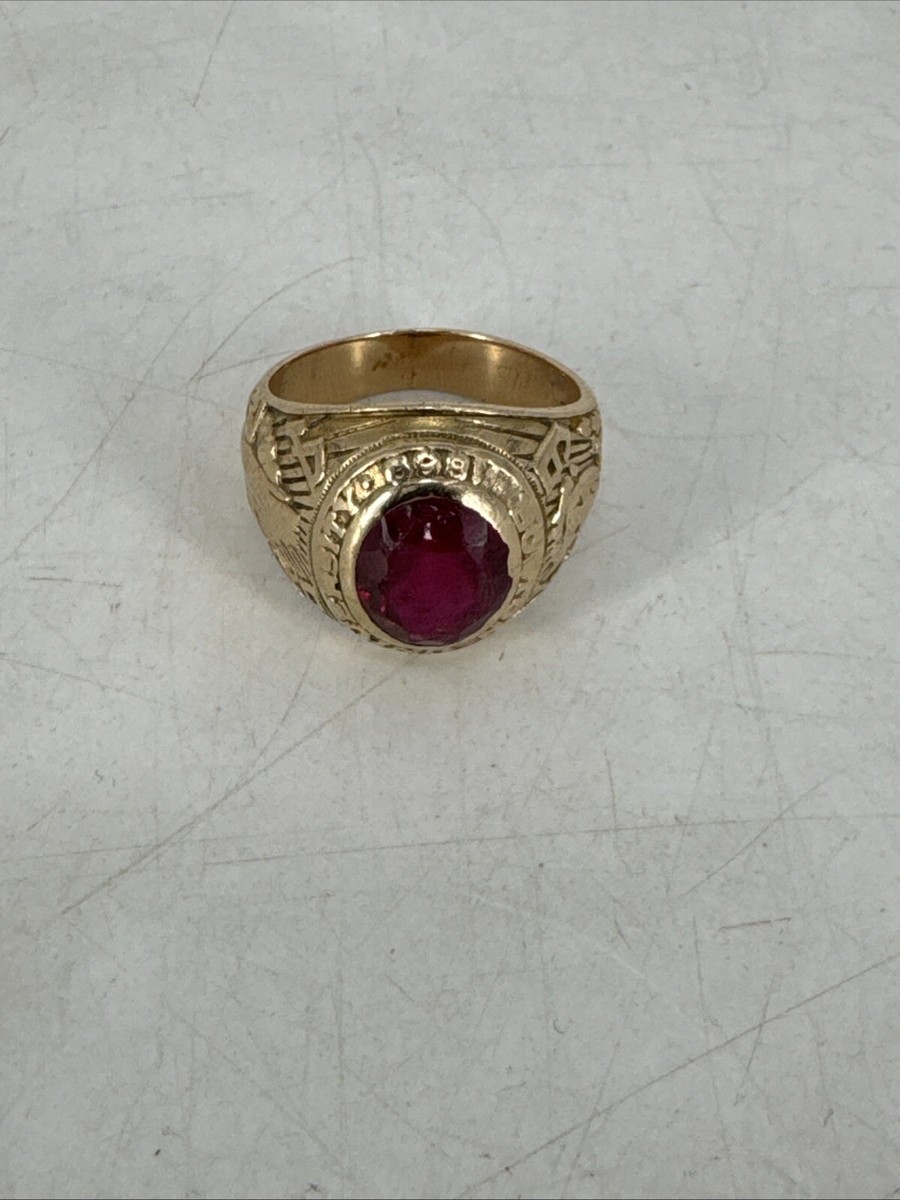 10K GOLD Vintage 1949 Boston University Class Ring 16 Grams Size 10 Balfour