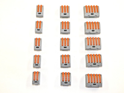 15 Wago Lever Nuts 2x-3x-5X block style electrical connector 28-12 ga clamp on