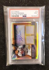 Freddie Freeman 2011 Finest Auto Refractor /499 PSA 9 Mint Rookie Card RPA RC