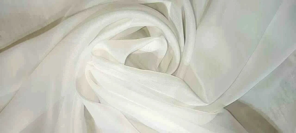 Curtains with curling ribbon and lead ribbon white curtain scarves made of semi-transparent - Image 4 of 4