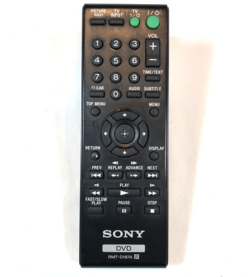 Sony Remote RMT-D187A For DVP-NS710H DVPSR200P DVP-SR200P DVP-SR500H DVD Player
