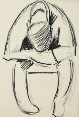Hunched Young Man | Study/Drawing by Wolfgang Grimm