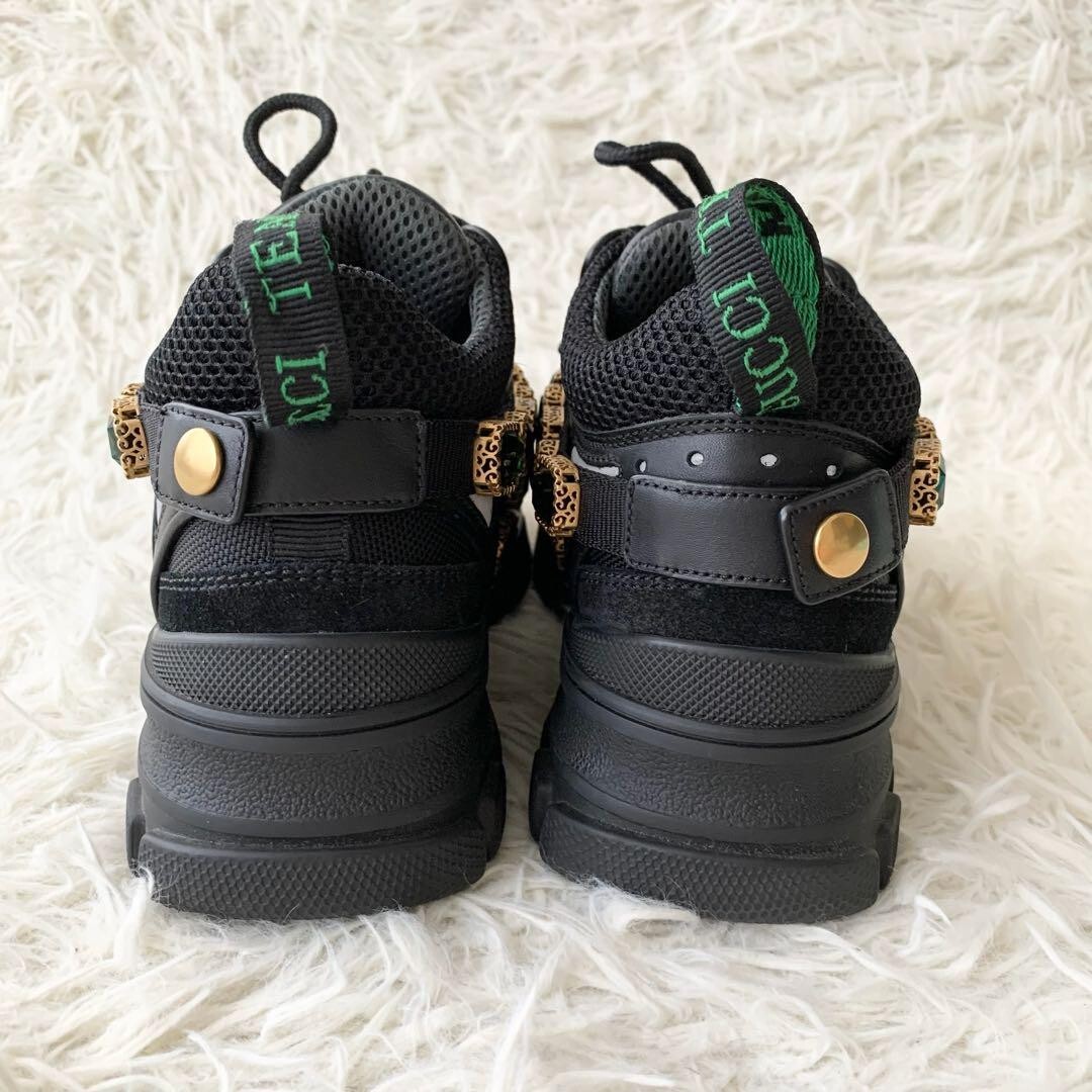 GUCCI Sega Flashtrek sneaker shoes Black US5 UK34.5 low cut