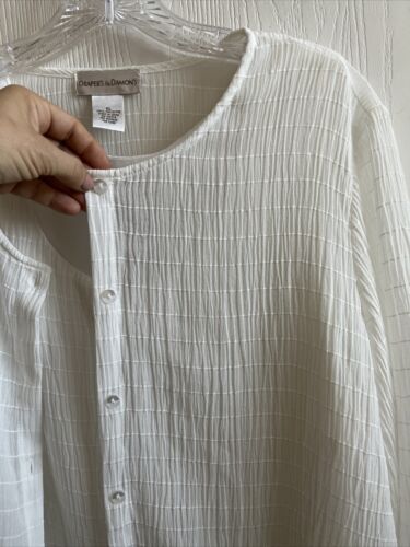 Draper’s & Damon’s Blouse Set Off White Sz XL Tank & Button Up L/S Wedding Comfy - Picture 4 of 15