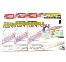 3 X DHS C7 Pips Out Table Tennis Racket Rubbers With Sponge Version Black Color