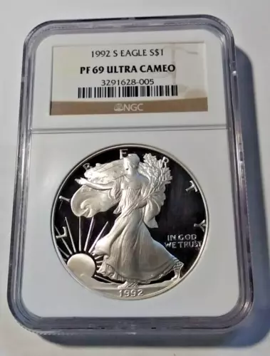 1992-S American Silver Eagle NGC PF69 Ultra Cameo (771)