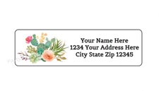 30 CACTUS FLOWERS PERSONALIZED RETURN ADDRESS LABELS 1 in X 2.625 in
