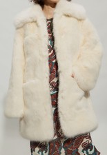 $2880 Dsquared2 Women's Ivory Faux Fur Coat Size It38 Us2