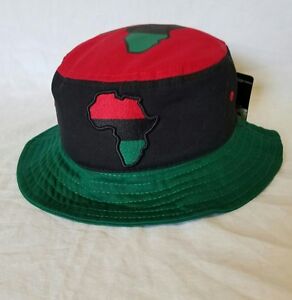RBG AFRICA MAP BUCKET HAT MEN&#39;S COTTON SIZE S/M | eBay