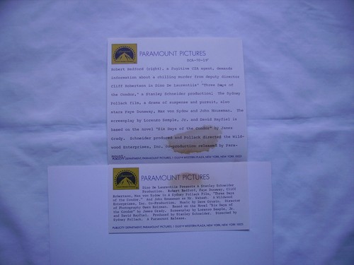 "Three Days Of The Condor" Movie Still 1975 Robert Redford - Picture 3 of 3